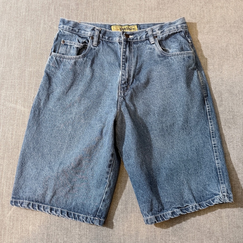 Kenneth David‎ Mens Vintage 90s Baggy Denim Shorts Blue Medium Wash Size 34